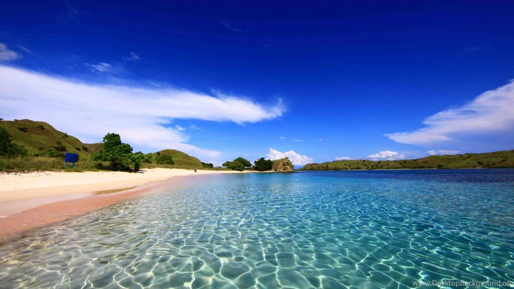 Hills Islands Komodo Dragons Turquoise Waters Beach Wallpapers ...