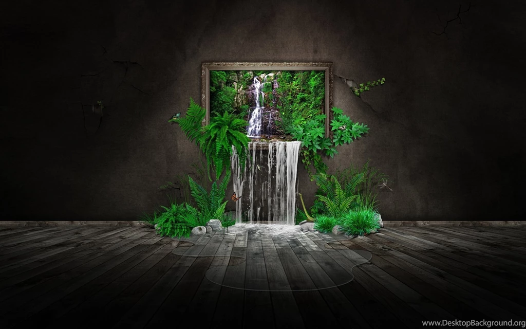 Wallpapers Waterfall Painted Hd Widescreen Mind Freak 1920x1200 ...