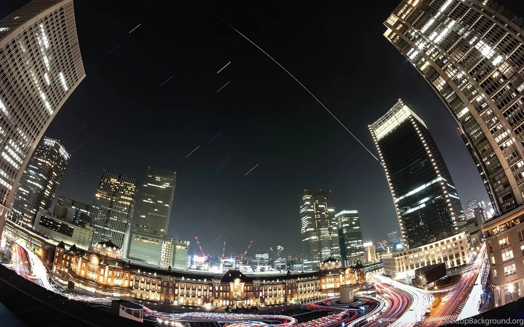 1920x1200 City Fisheye Timeline View Wallpapers