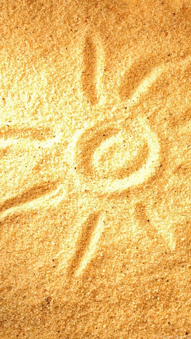 Hand painted Sun On The Beach iPhone 5 Wallpapers