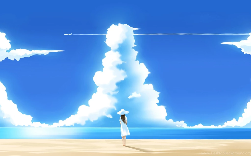 Clouds Anime Skyscapes Anime Girls Beaches Wallpapers