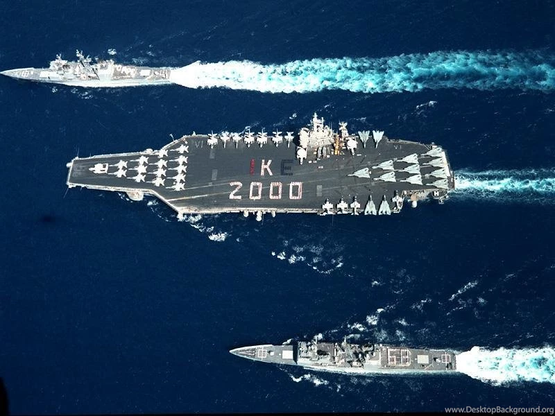 US NAVY Ship USS Eisenhower Carrier In Formation CVN 69 War ...