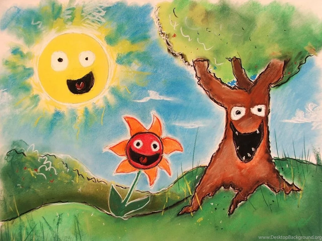 Paintings, Nature, Sun, Trees, Happy, Funny, Paint, Sunlight ...