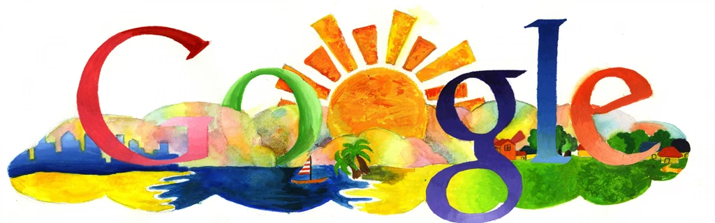 Download Wallpapers 3840x1200 Google, Logo, Paint, Sun Dual Wide HD ...