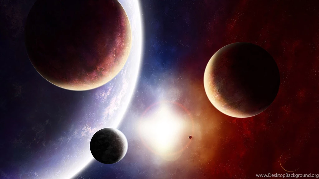 Planet Satellites Light Sun Star Space Paint HD Wallpapers