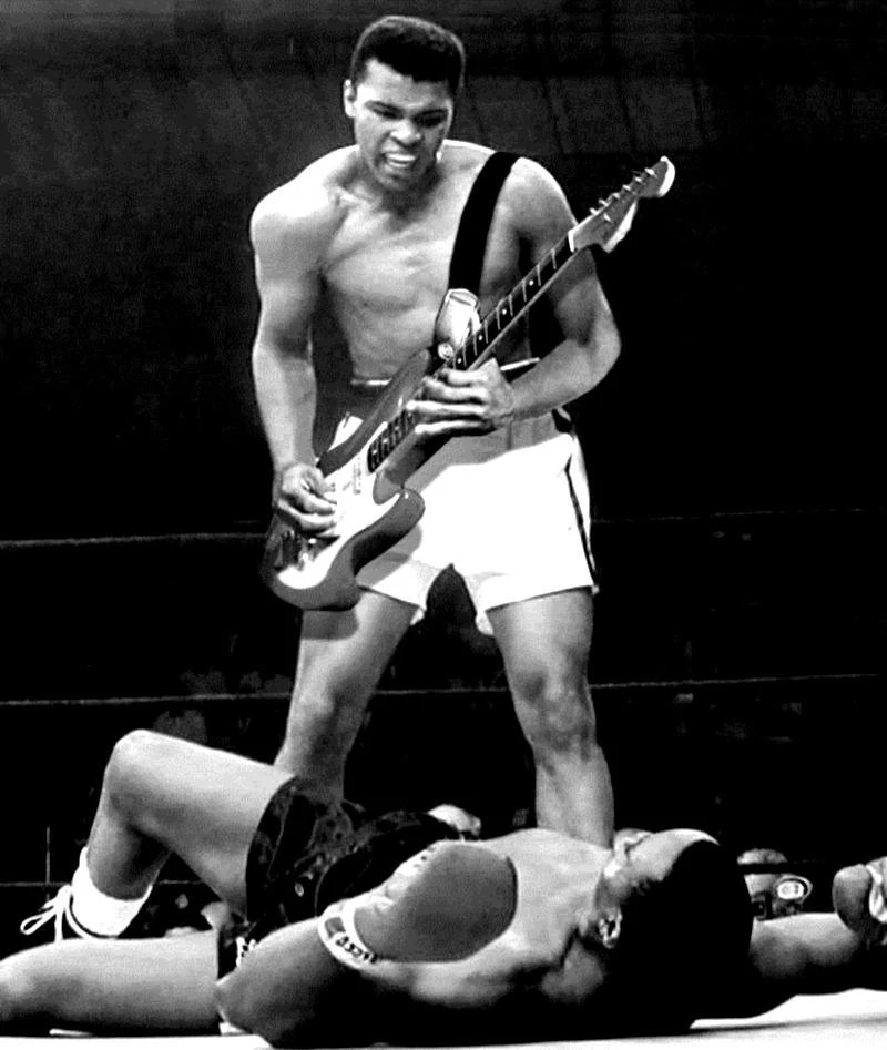 Rocks Grayscale Guitars Muhammad Ali