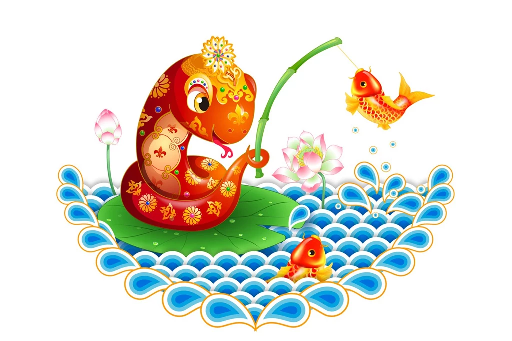 Cartoon Snake Fishing Carp 32199   New Wallpapers   Festival