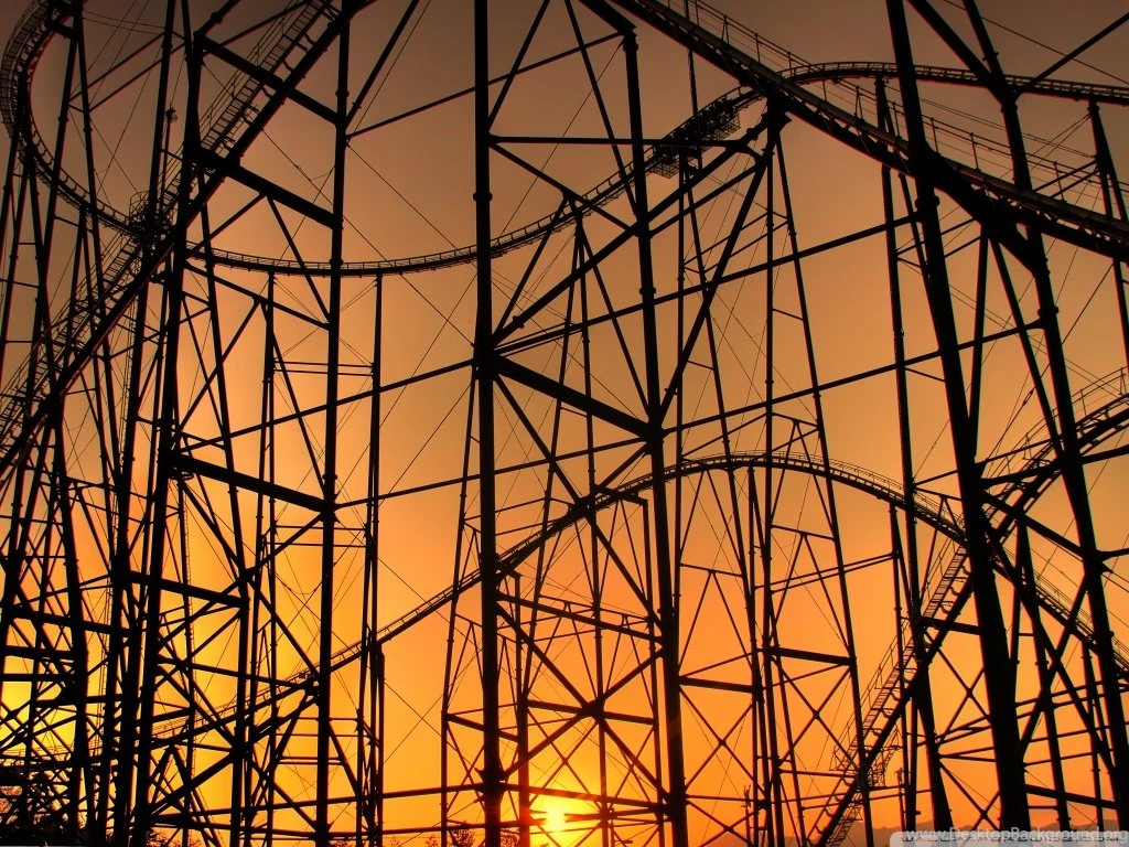 Silhouette Of A Roller Coaster At Sunset HD Desktop Wallpapers ...