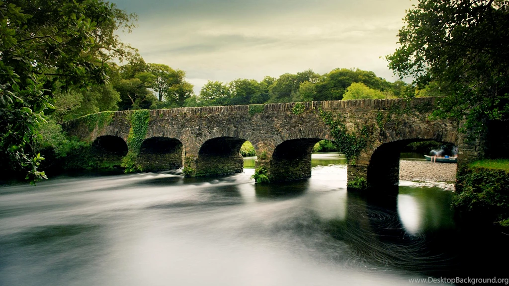 Download Backgrounds Stone Bridge Over Gearhameen River ...