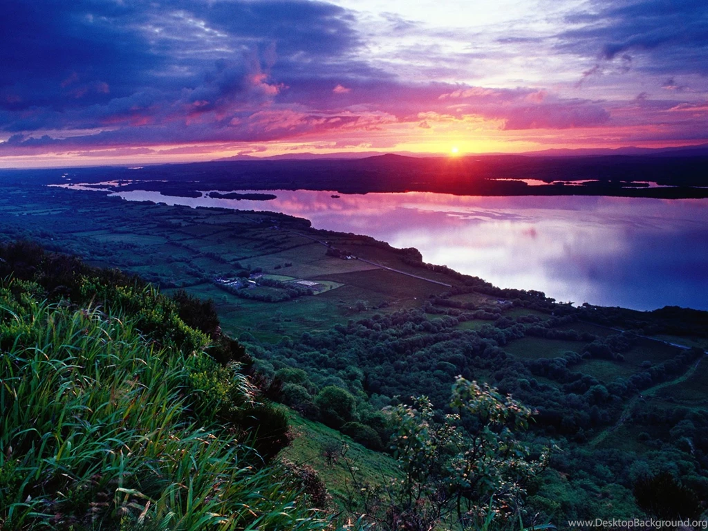 Sunset Across Lower Lough Erne Fermanagh Ireland Nature ...