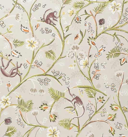 Guadeloupe Floral Wallpapers Grey