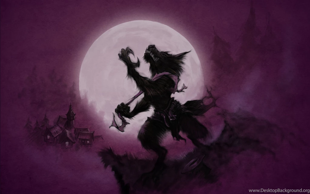 Werewolf Wolf Purple Drawing Sketch Moon HD Wallpaper,digital ...