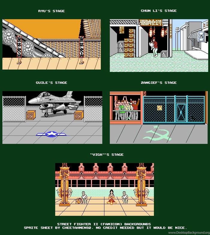 NES   Street Fighter 2 (Yoko) / Master Fighter 2   Backgrounds ...