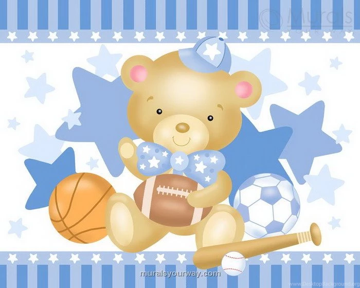 Nursery Room Ideas With Teddy Bear Wall Mural Wallpapers Mural ...
