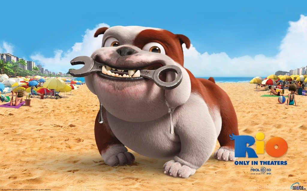 Download Wallpapers Bulldog Of Cartoon Rio (1280 X 800 Widescreen ...