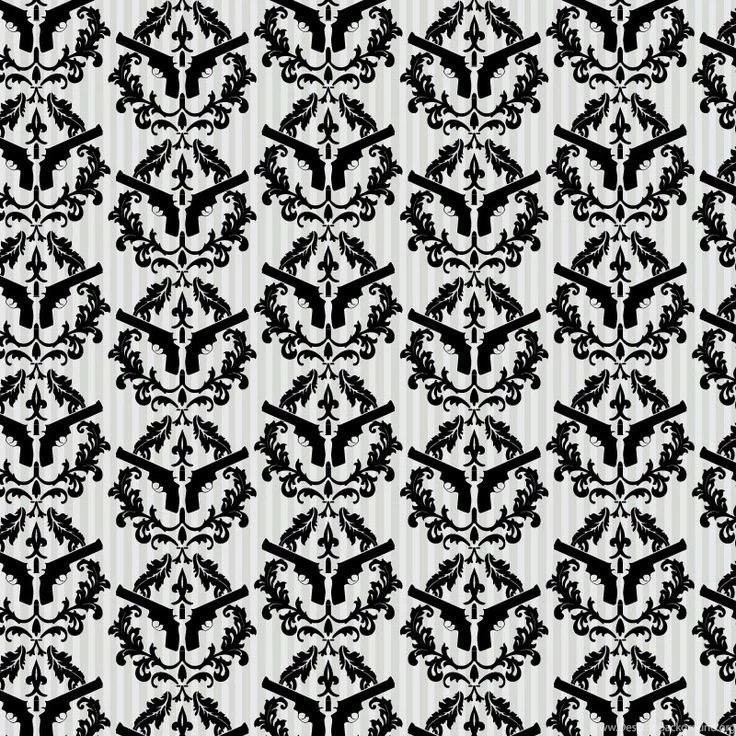 Thug Stripe Black And White Gun Wall Paper
