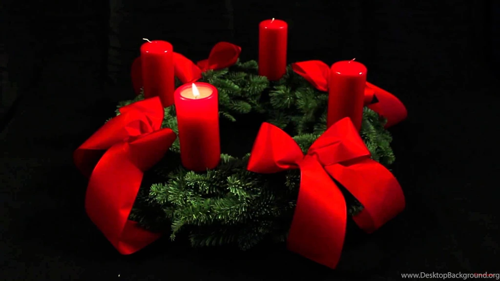 1st Advent Wreath German Adventskranz With One Candle Lit For ...