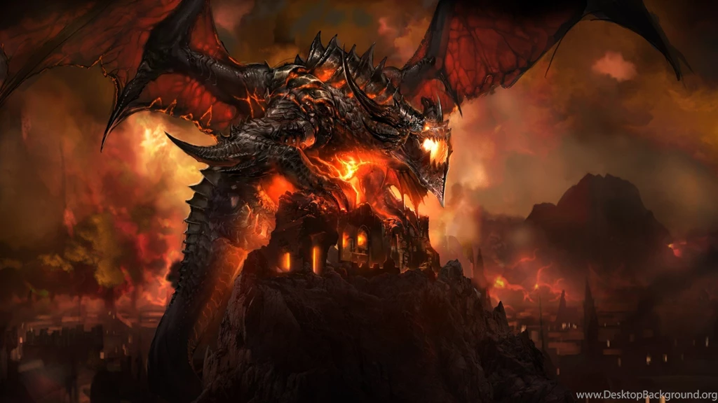 Wallpapers Deathwing Cataclysm City Cool Dark Dragon 2560x1440 ...