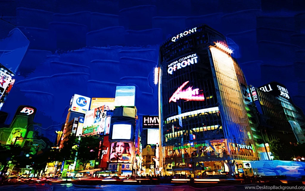 Yun Free Desktop Wallpapers : No. 6051 Night Of Shibuya [Japan / Tokyo]