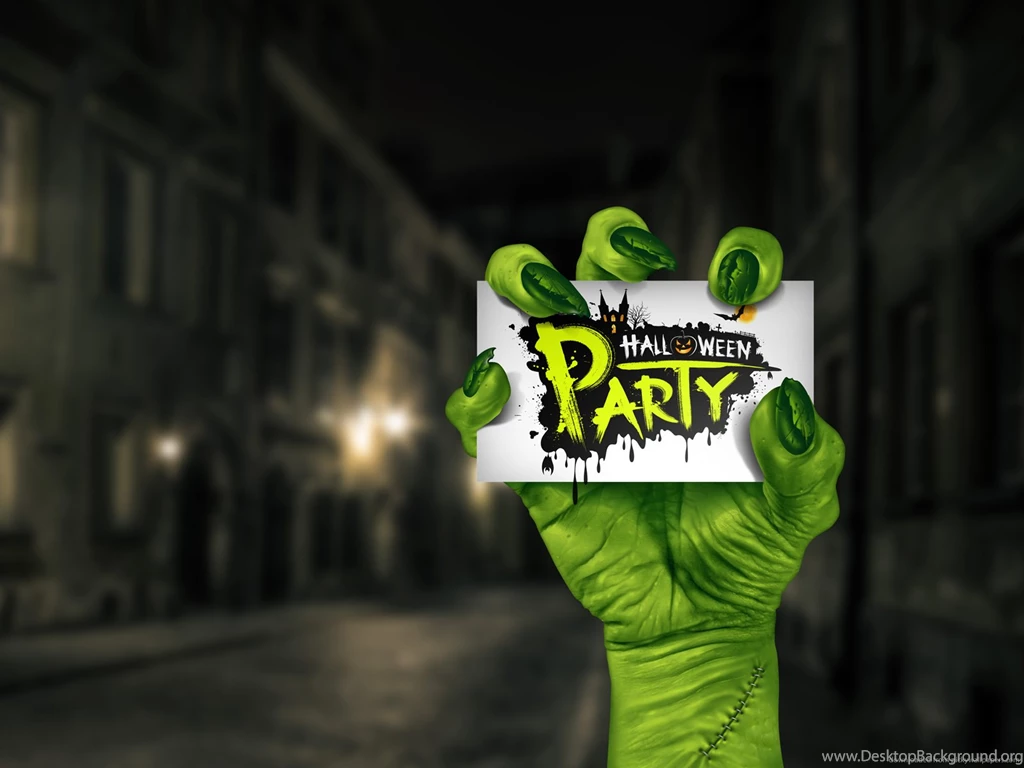 Download 1600x1200 Halloween Green Monster Hand Wallpapers