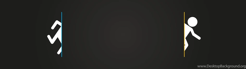 Dualscreen Multi monitor Minimalism Portal Portal 2 » WallDevil ...