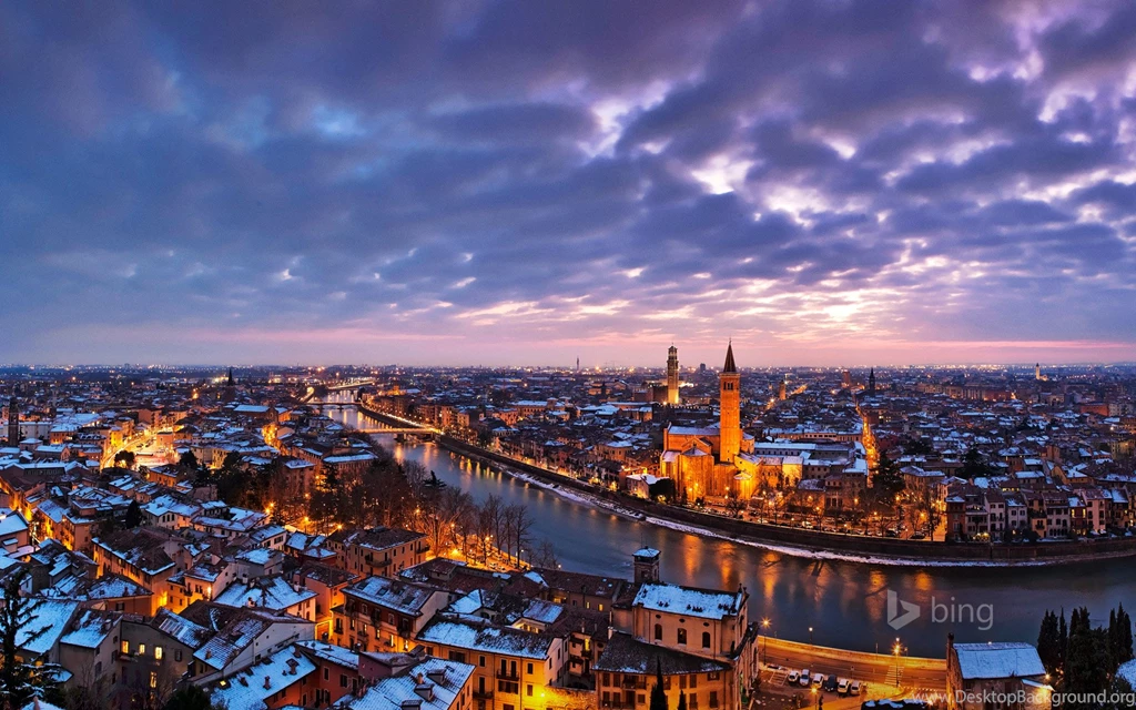 Verona Along The Adige River, Italy (© Franco Cogoli/4Corners ...