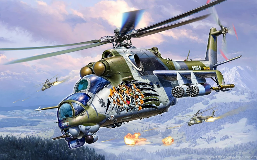 Art Vertalet Mi 24 Soviet Russian Transport Military Helicopter ...