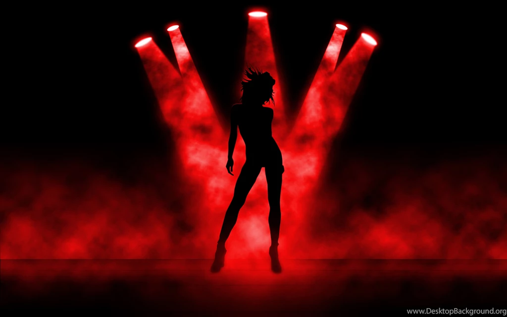 A Girl Dancing In The Red Lights Graphic Wallpapers