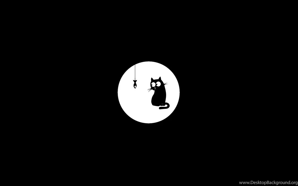 Black Cat Minimalistic Wallpapers