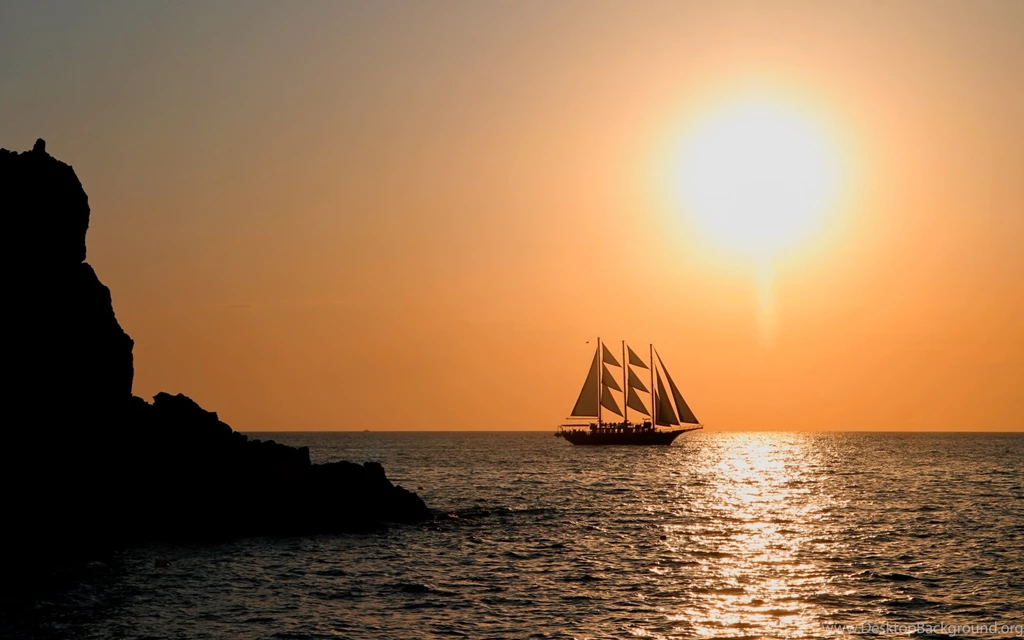 1680x1050 Sailboat Evening Sun Hd Wallpapers