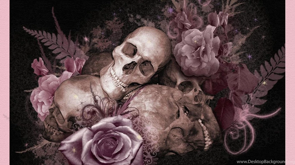Skulls And Roses Abstract Nonsense Hd Wallpapers   (