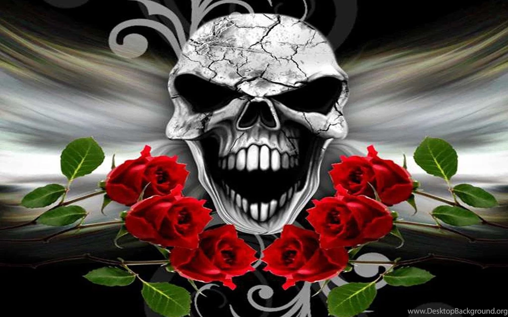 Free Skull And Roses Image HD