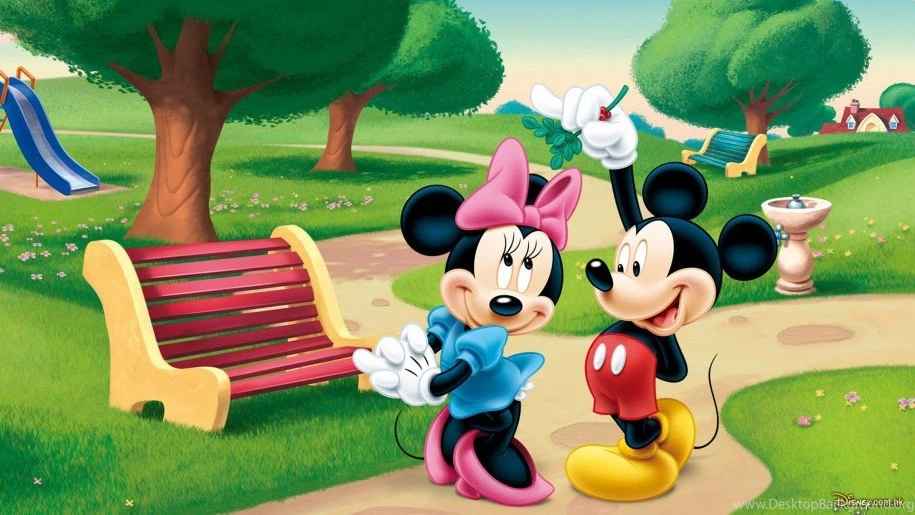 Mickey Mouse And Minnie Mouse In The Park Desktop Wallpapers Hd ...