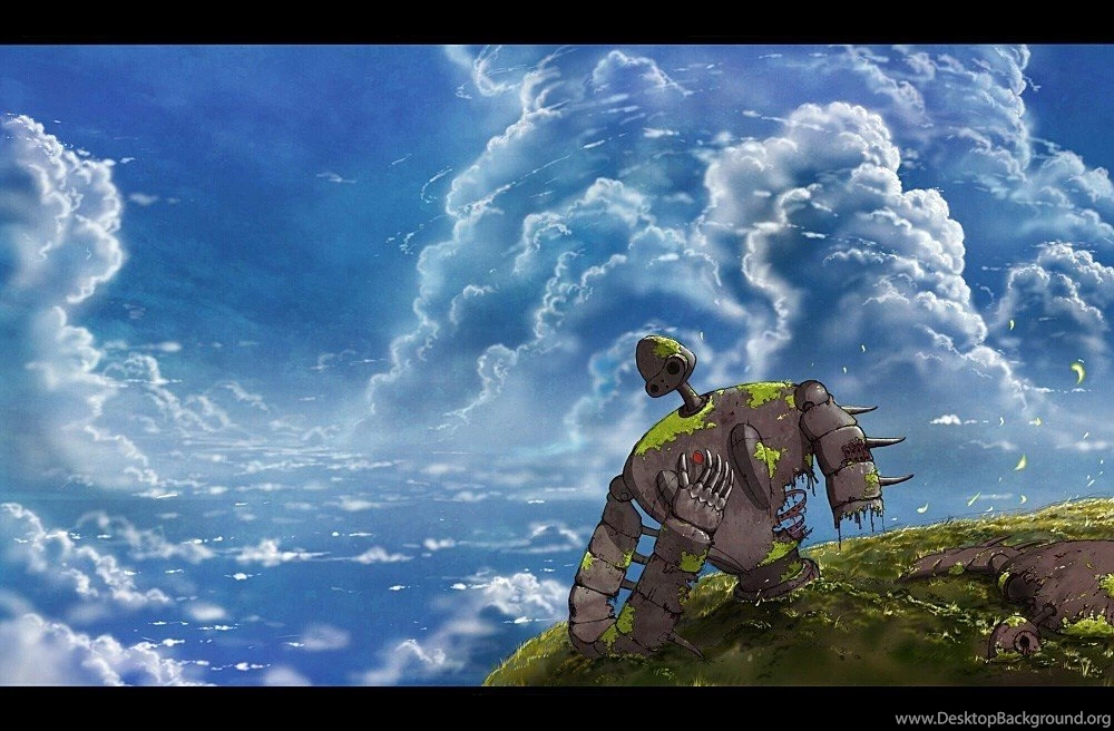 Ocean Hayao Miyazaki Ruins Robot Grass Wind Studio Ghibli Anime ...