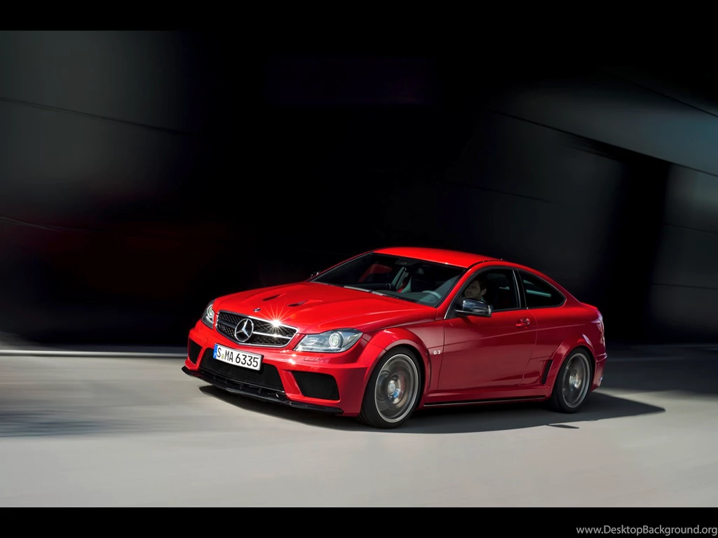 Red Mercedes C63 AMG Coupe Desktop Wallpapers