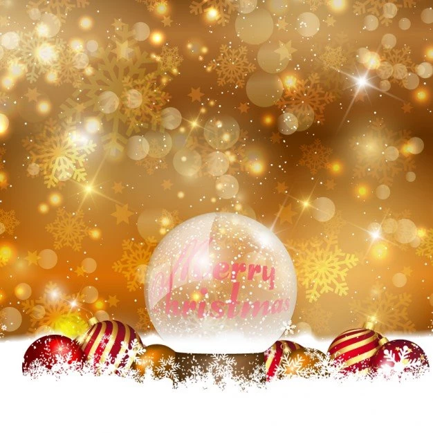 Golden Christmas Backgrounds With Crystal Bauble Vector