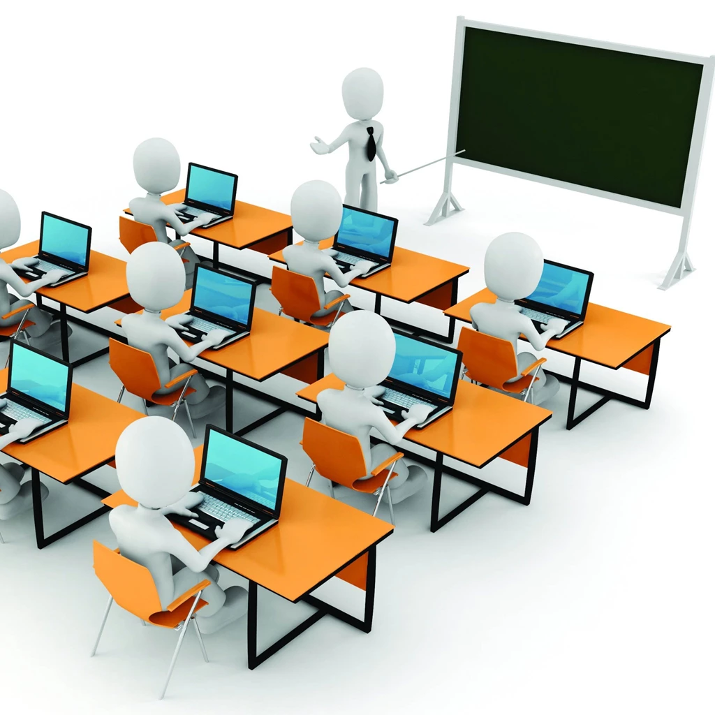 Wallpaper: Teacher, Board, Notebooks, Students, Desks, Men ...