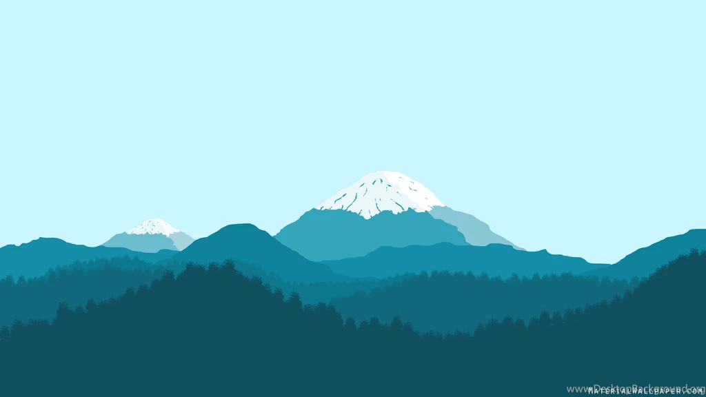 Blue Mountain Material Design Wallpapers Collection