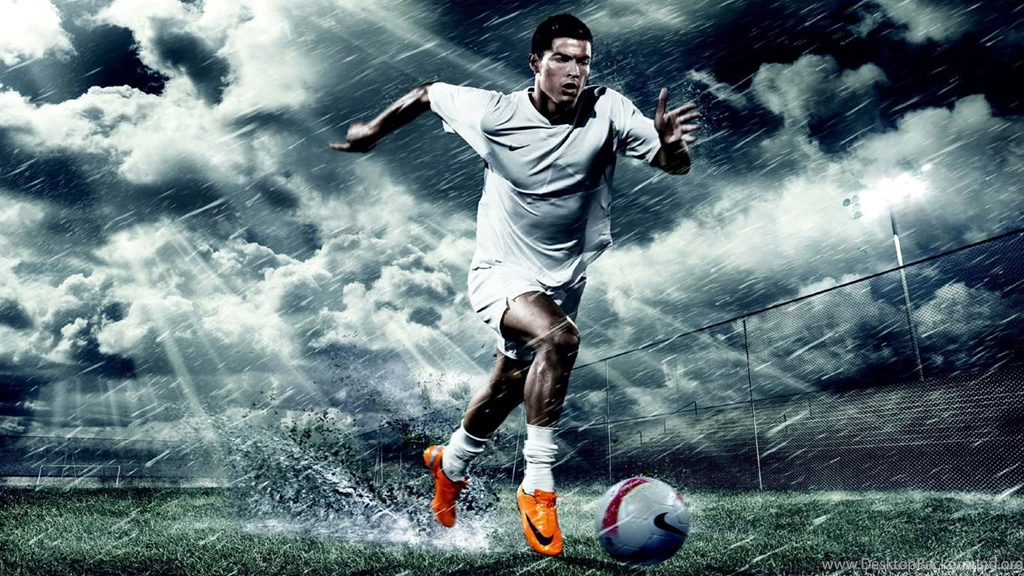 Download 1366x768 Cristiano Ronaldo Through The Rain Wallpapers