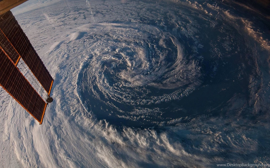 ISS Hurricane Space View Desktop Wallpapers
