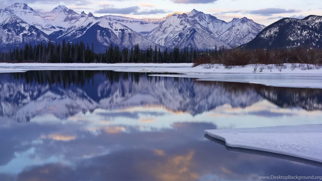 Snow Covered Mountain Reflections Wallpapers