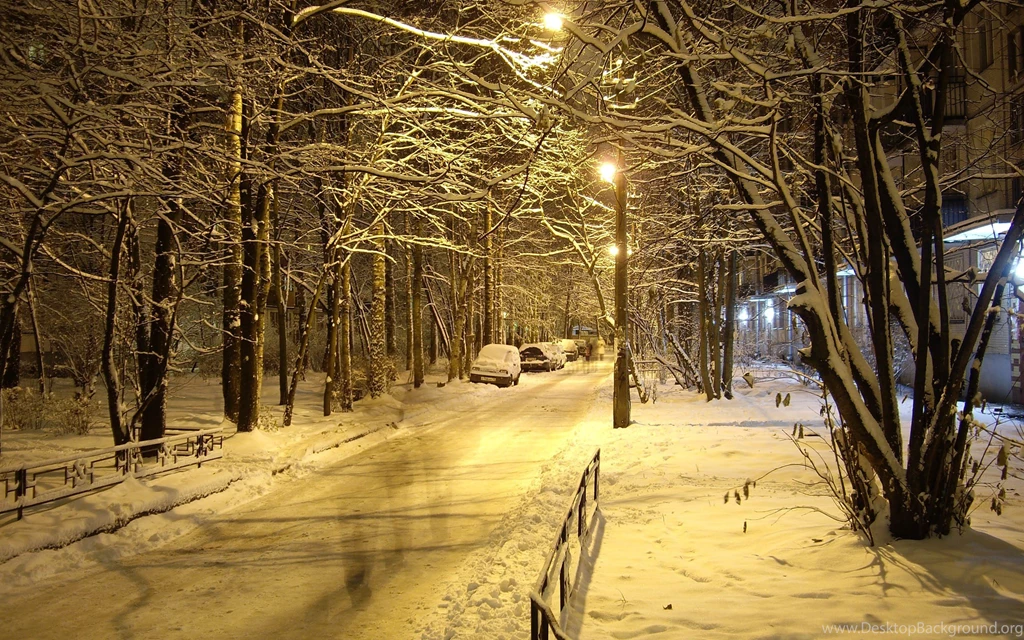 Beautiful Street In Ice Hd Desktop Wallpapers