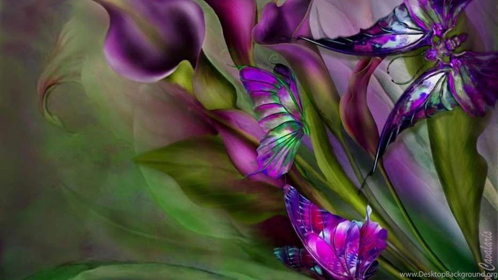 Calla Lilies And Butterflies (