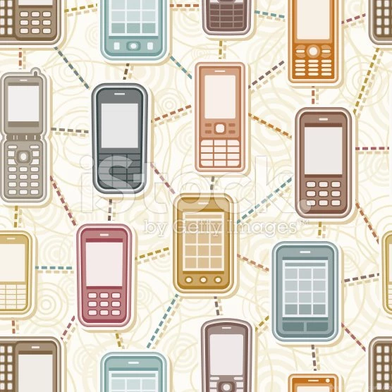 Seamless Retro Mobile Phone Wallpapers Stock Vector Art 22919282 ...