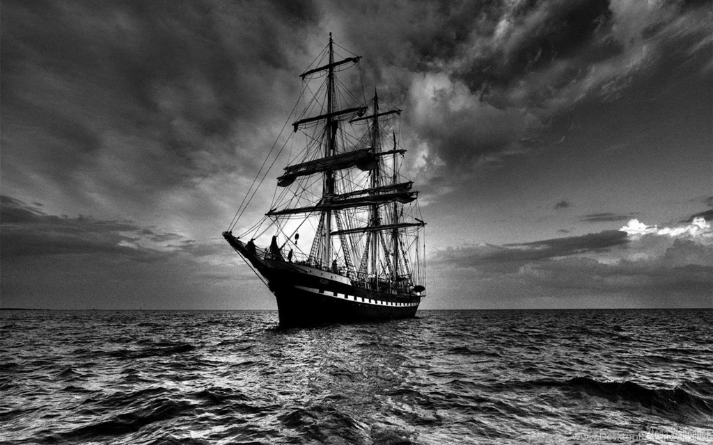 Sailing Ship In Dark   Ztona Wallpapers