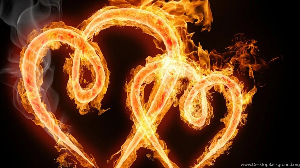 Download Wallpapers 2048x1152 Heart, Couple, Fire, Backgrounds HD HD ...