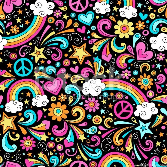 Groovy Rainbow Seamless Pattern Vector Backgrounds Stock Vector Art ...