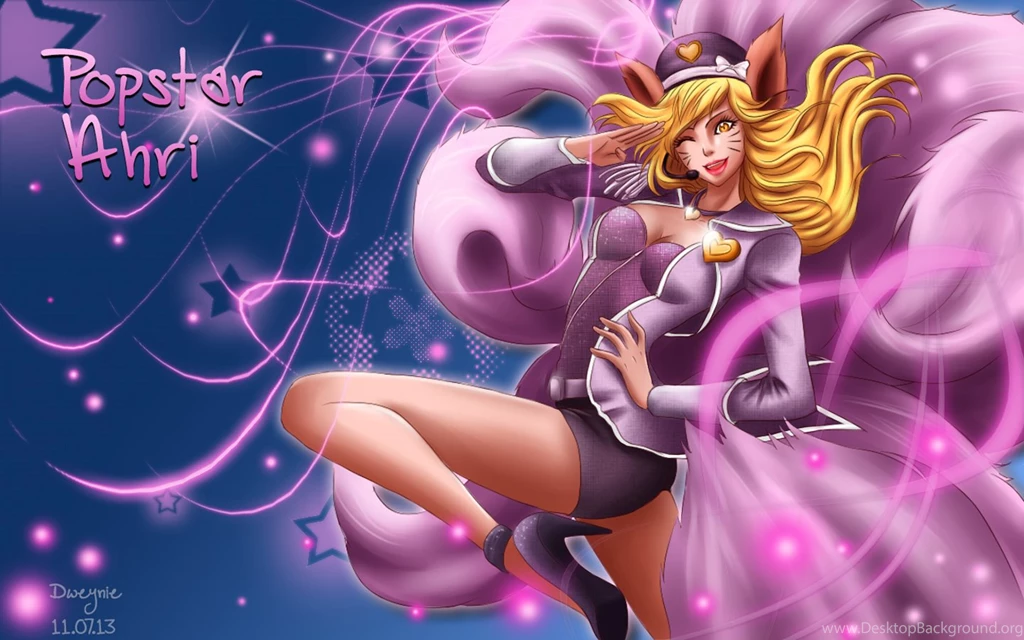 Popstar Ahri Anime Style 2k HD Wallpapers
