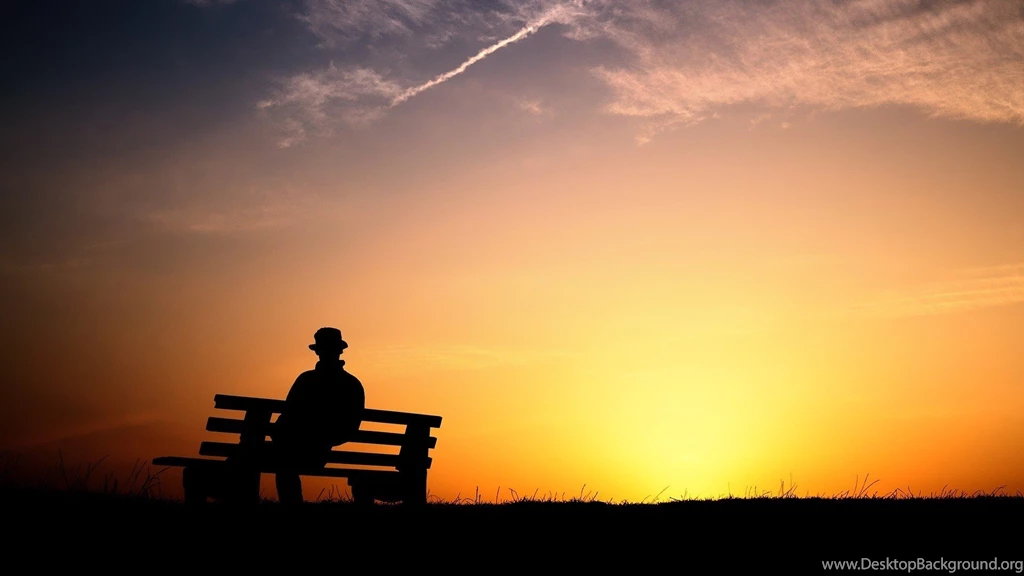Man On The Bench At Sunset HD Astonishing Wallpapers Free HD ...