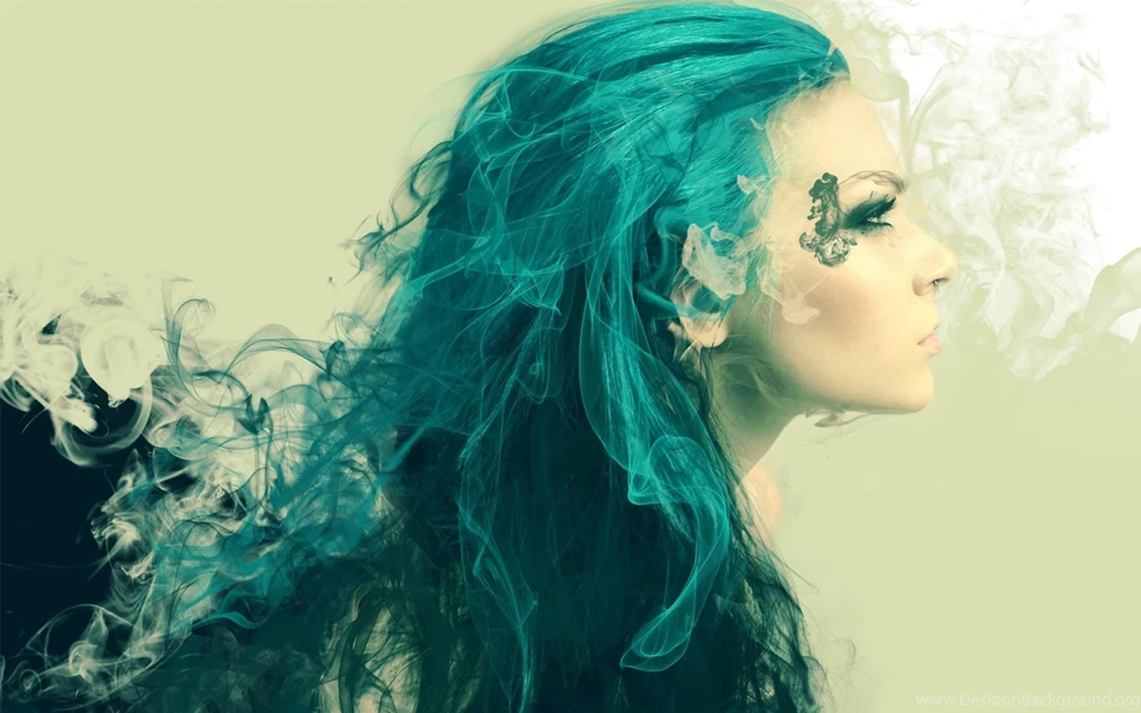 Woman Turquoise Hair Looking Wallpapers